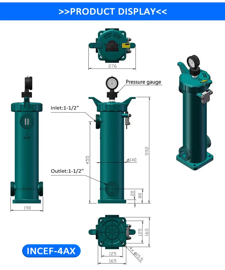 180*560mmpph Integrated Filter Housing Is Used in Fine Chemicals