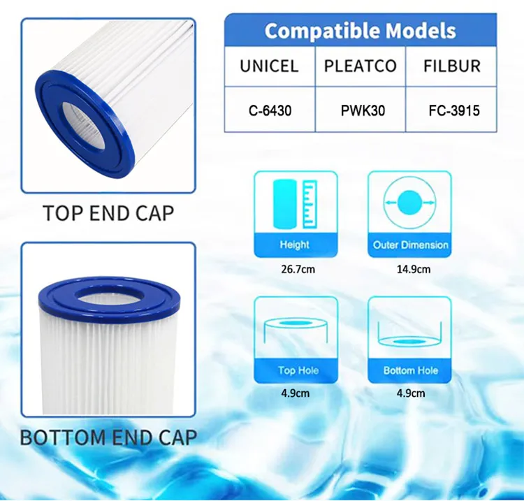 New Top Product Good Performance Water Swimming Pool Equipment Filters Cartridge